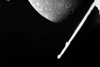 A photo of the planet Mercury taken by the joint European-Japanese BepiColombo spacecraft.