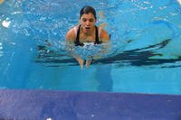 A student tests to be qualified as a second-class swimmer.
