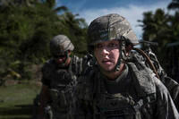 A senior airman participates in a ruck.