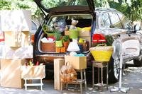 Minivan loaded with household goods in preparation for moving