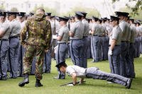 Citadel cadet does disciplinarian push-ups