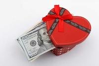 Valentine candy box full of cash