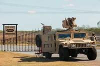 Members of the Texas National Guard stationed outside King Ranch.