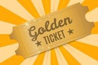 Illustration with a golden ticket