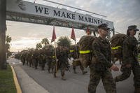 Recruits of Kilo Company, 3rd Recruit Training Battalion, and Papa Company, 4th Recruit Training Battalion, push through the final steps of the Crucible on Sept. 24, 2016, on Parris Island, S.C. Recruits push through the final steps of the Crucible on Parris Island, S.C. (Photo by Cpl. Vanessa Austin)