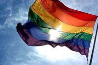 Rainbow flag celebrates LGBTQ pride month.