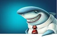 shark with red tie negotiates for more money