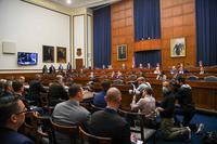 Secretary of Defense Lloyd J. Austin III, Army Gen. Mark A. Milley, chairman, Joint Chiefs of Staff, and Mike McCord, Under Secretary of Defense (comptroller)/Chief Financial Officer, provide testimony at a House Armed Services Committee hearing on the fiscal 2023 defense budget request, 2118 Rayburn House Office Building, Washington, D.C. April 5, 2022.(DoD Photo by U.S. Air Force TSgt. Jack Sanders) Department of Defense leadership testifies at HASC hearing.