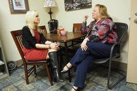 Sherree Colvin (left), chief of Social Work Services at William Jennings Bryan Dorn VA Medical Center in Columbia, S.C., shares a moment with Cindy Davis, assistant chief of Social Work Services.