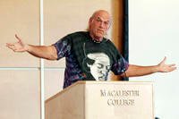 Former Minnesota Gov. Jesse Ventura speaks at Macalester College in St. Paul, Minn.