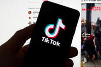 TikTok logo is seen on a mobile phone.