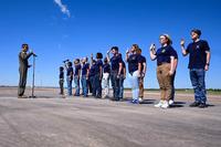 U.S. Air Force recruits sworn in at Barksdale Air Force Base.