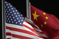 The American and Chinese flags