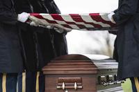 Military funeral honors with funeral escort at Arlington National Cemetery