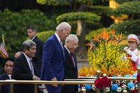 U.S. President Joe Biden is welcomed to Vietnam by its leaders. 