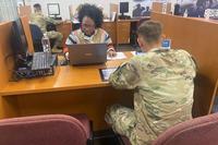 Volunteer assists soldier with his basic income tax return