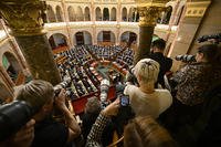 Photographers take pictures of Hungarian Prime Minister Viktor Orban