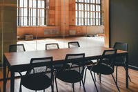 An empty conference table