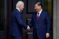 President Biden greets China's President Xi Jinping in Woodside, Calif.