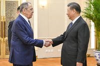 Russian Foreign Minister Sergey Lavrov and Chinese President Xi Jinping