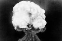 This July 16, 1945, file photo shows the mushroom cloud of the first atomic explosion at the Trinity test site near Alamogordo, N.M. (AP File Photo)