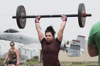 U.S. Air Force 1st Lt. Briana Quintana performs a clean and press at Osan Air Base, Republic of Korea.