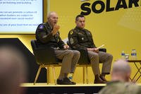 Chief of Staff the Army Gen. Randy George and Sergeant Major of the Army Michael Weimer speaks to various leaders from across the Army at the Leader Solarium during the Association of the United States Army 2024 Annual Meeting and Exposition at the Walter E. Washington Convention Center in Washington, D.C.