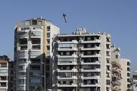 Missile launched from an Israeli jet hits a building in Ghobeiri, Beirut