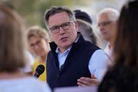 Pennsylvania Republican Senate candidate Dave McCormick speaks during a campaign event in Steelton