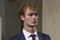 Daniel Penny leaves the courtroom for a lunch break