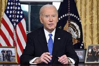 President Joe Biden speaks from the Oval Office