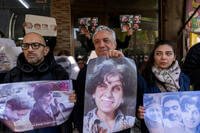 Relatives take part in a protest demanding the whereabouts of four activists