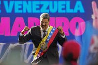 Venezuelan President Nicolas Maduro addresses government supporters