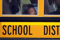 Students arrive at Harvey Rice Elementary School in Cleveland