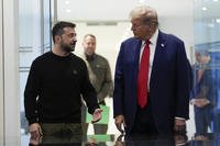 President Donald Trump meets with Ukraine's President Volodymyr Zelenskyy at Trump Tower