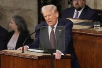President Donald Trump addresses a joint session of Congress