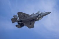 U.S. Marine Corps Maj. Zachary Ybarra performs aerial maneuvers during an airshow demonstration practice at Marine Corps Air Station Beaufort, South Carolina.