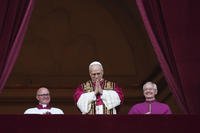 Newly elected Pope Leo XIV appears at the balcony of St. Peter's Basilica