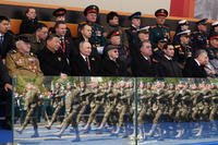 President Vladimir Putin and foreign leaders attend the Victory Day military parade