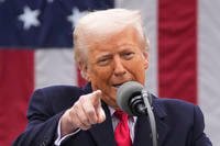 President Donald Trump speaks during an event in the Rose Garden