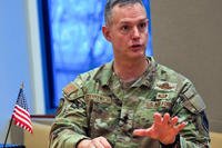 Lt. Gen. Alexus Grynkewich speaks at the U.S. Embassy in Abu Dhabi
