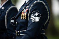 Space Force Honor Guard at a military funeral at Arlington National Cemetery