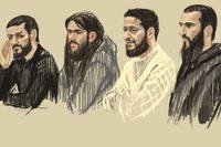 Mohamed Abrini, Osama Krayem, Salah Abdeslam and Sofiane Ayari