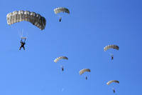 Free-fall parachute jump from an Air Force C-130