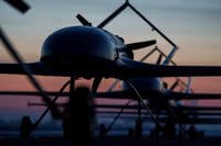 Long-range drones An-196 Liutyi of the Defence Intelligence of Ukraine stand in line before takeoff in undisclosed location, Ukraine