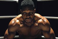 Jonathan Majors sits in a boxing ring during a scene from Creed III. Photo credit: Metro-Goldwyn-Mayer Pictures