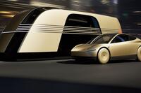 2024 Tesla Cybercab front, three-quarter