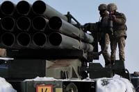 Ukraine Rocket Artillery Units Train Near Crimea Border