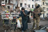 Ukraine War Toll Seen in Drawing, Tears