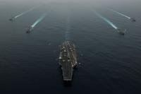 Ships assigned to the Carl Vinson (CVN 70) Carrier Strike Group steam off the coast of southern California on Aug. 7, 2016, in the Pacific Ocean. (U.S. Navy photo/Daniel P. Jackson Norgart)